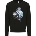 Space Astronaut Cat Funny Kids Sweatshirt Jumper Black