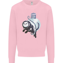 Space Astronaut Cat Funny Kids Sweatshirt Jumper Light Pink