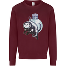 Space Astronaut Cat Funny Kids Sweatshirt Jumper Maroon