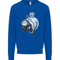Space Astronaut Cat Funny Kids Sweatshirt Jumper Royal Blue