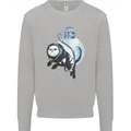 Space Astronaut Cat Funny Kids Sweatshirt Jumper Sports Grey