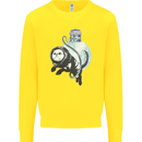 Space Astronaut Cat Funny Kids Sweatshirt Jumper Yellow
