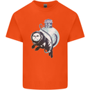 Space Astronaut Cat Funny Kids T-Shirt Childrens Orange
