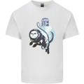 Space Astronaut Cat Funny Kids T-Shirt Childrens White