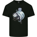 Space Astronaut Cat Funny Mens Cotton T-Shirt Tee Top Black