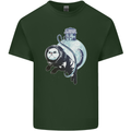 Space Astronaut Cat Funny Mens Cotton T-Shirt Tee Top Forest Green