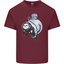 Space Astronaut Cat Funny Mens Cotton T-Shirt Tee Top Maroon