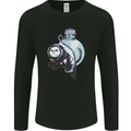 Space Astronaut Cat Funny Mens Long Sleeve T-Shirt Black