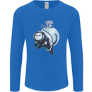 Space Astronaut Cat Funny Mens Long Sleeve T-Shirt Royal Blue