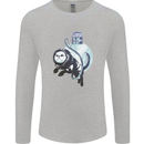 Space Astronaut Cat Funny Mens Long Sleeve T-Shirt Sports Grey