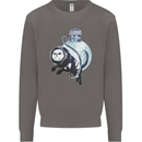Space Astronaut Cat Funny Mens Sweatshirt Jumper Charcoal