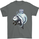 Space Astronaut Cat Funny Mens T-Shirt 100% Cotton Charcoal