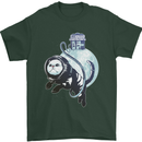 Space Astronaut Cat Funny Mens T-Shirt 100% Cotton Forest Green