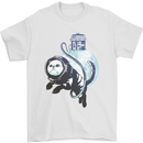 Space Astronaut Cat Funny Mens T-Shirt 100% Cotton White