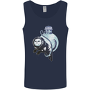 Space Astronaut Cat Funny Mens Vest Tank Top Navy Blue