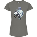 Space Astronaut Cat Funny Womens Petite Cut T-Shirt Charcoal