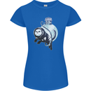Space Astronaut Cat Funny Womens Petite Cut T-Shirt Royal Blue