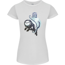 Space Astronaut Cat Funny Womens Petite Cut T-Shirt White