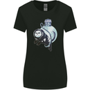 Space Astronaut Cat Funny Womens Wider Cut T-Shirt Black
