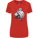 Space Astronaut Cat Funny Womens Wider Cut T-Shirt Red