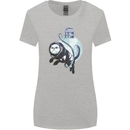 Space Astronaut Cat Funny Womens Wider Cut T-Shirt Sports Grey