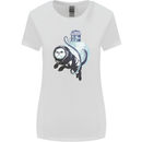 Space Astronaut Cat Funny Womens Wider Cut T-Shirt White
