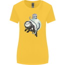 Space Astronaut Cat Funny Womens Wider Cut T-Shirt Yellow