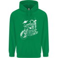 Space Biker Astronaut on a Motorcycle Space Childrens Kids Hoodie Irish Green
