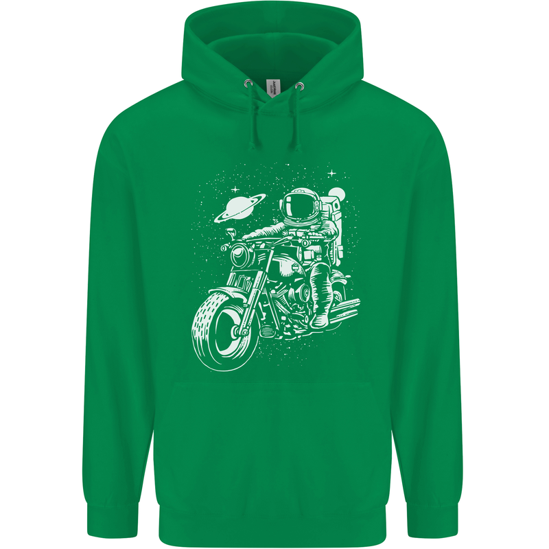 Space Biker Astronaut on a Motorcycle Space Childrens Kids Hoodie Irish Green