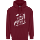 Space Biker Astronaut on a Motorcycle Space Childrens Kids Hoodie Maroon