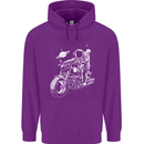 Space Biker Astronaut on a Motorcycle Space Childrens Kids Hoodie Purple