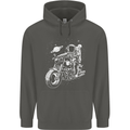 Space Biker Astronaut on a Motorcycle Space Childrens Kids Hoodie Storm Grey