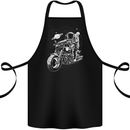 Space Biker Astronaut on a Motorcycle Space Cotton Apron 100% Organic Black