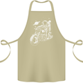Space Biker Astronaut on a Motorcycle Space Cotton Apron 100% Organic Khaki