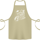 Space Biker Astronaut on a Motorcycle Space Cotton Apron 100% Organic Khaki