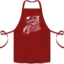 Space Biker Astronaut on a Motorcycle Space Cotton Apron 100% Organic Maroon