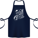 Space Biker Astronaut on a Motorcycle Space Cotton Apron 100% Organic Navy Blue