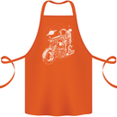 Space Biker Astronaut on a Motorcycle Space Cotton Apron 100% Organic Orange
