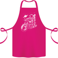 Space Biker Astronaut on a Motorcycle Space Cotton Apron 100% Organic Pink