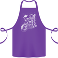 Space Biker Astronaut on a Motorcycle Space Cotton Apron 100% Organic Purple