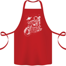 Space Biker Astronaut on a Motorcycle Space Cotton Apron 100% Organic Red