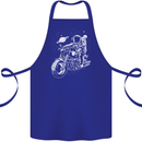 Space Biker Astronaut on a Motorcycle Space Cotton Apron 100% Organic Royal Blue