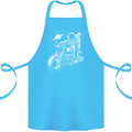 Space Biker Astronaut on a Motorcycle Space Cotton Apron 100% Organic Turquoise
