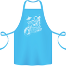 Space Biker Astronaut on a Motorcycle Space Cotton Apron 100% Organic Turquoise