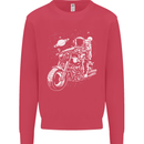 Space Biker Astronaut on a Motorcycle Space Kids Sweatshirt Jumper Heliconia
