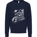 Space Biker Astronaut on a Motorcycle Space Kids Sweatshirt Jumper Navy Blue
