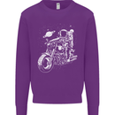 Space Biker Astronaut on a Motorcycle Space Kids Sweatshirt Jumper Purple