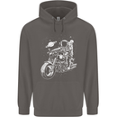 Space Biker Astronaut on a Motorcycle Space Mens 80% Cotton Hoodie Charcoal