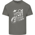 Space Biker Astronaut on a Motorcycle Space Mens Cotton T-Shirt Tee Top Charcoal