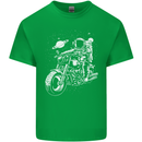 Space Biker Astronaut on a Motorcycle Space Mens Cotton T-Shirt Tee Top Irish Green